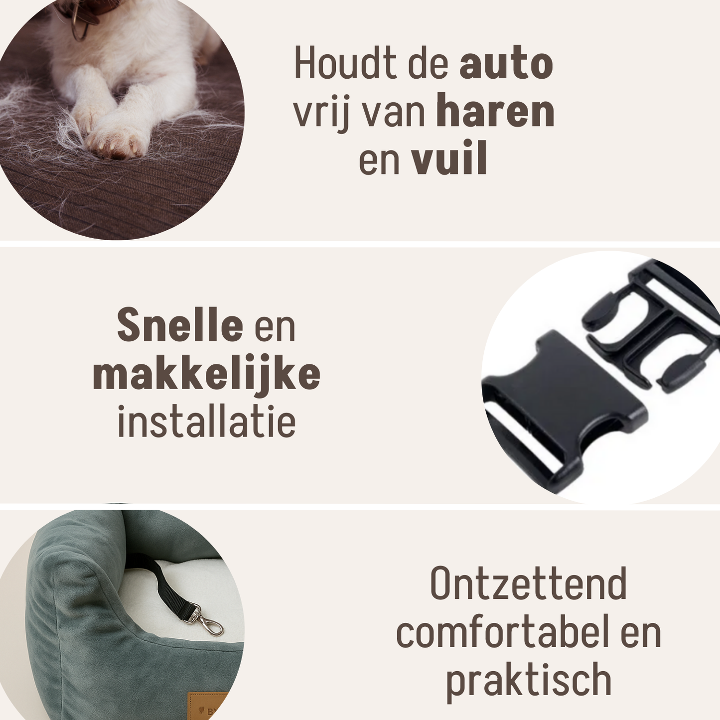 By Cee Cee Luxe Hondenmand Auto – Autostoel Hond – Zacht en Stijlvol