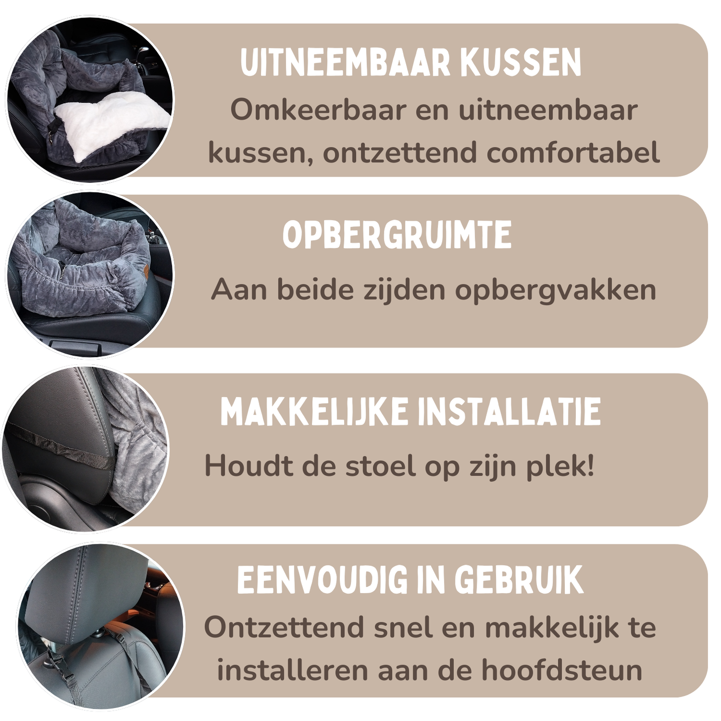 By Cee Cee Luxe Hondenmand Auto – Autostoel Hond – Zacht en Stijlvol