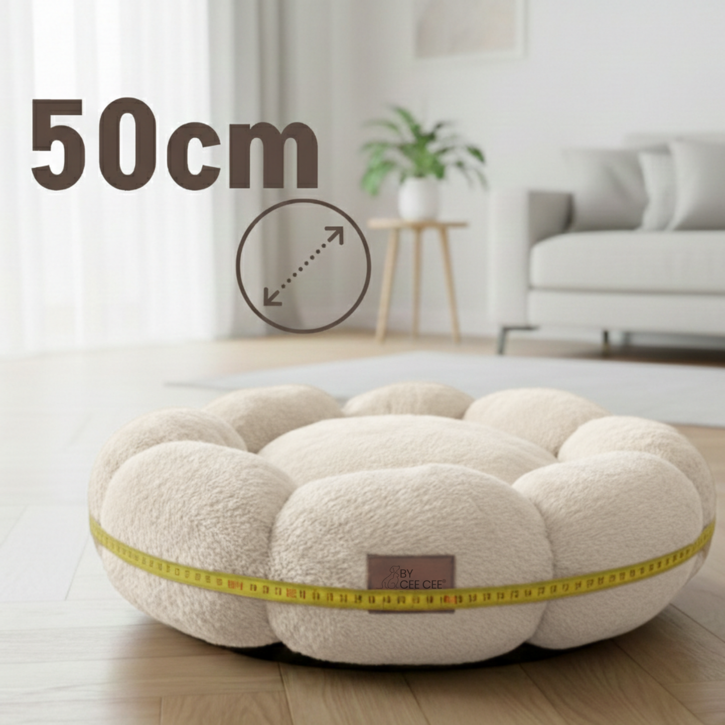 Donut-Shaped Basket in Flower Form for Small Cats and Small Dogs – Soft and Safe (50 cm)