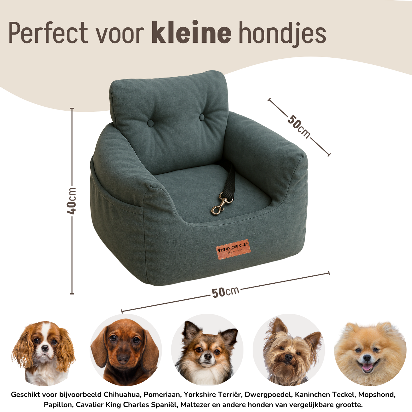 By Cee Cee Luxe Hondenmand Auto – Autostoel Hond – Zacht en Stijlvol