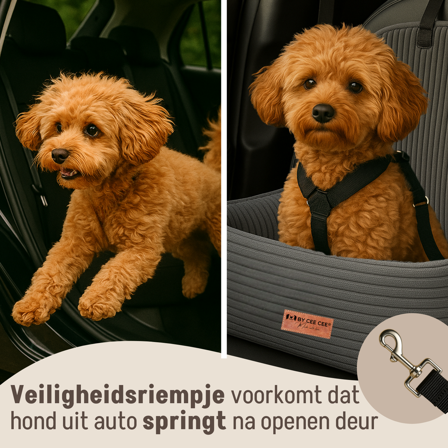 Autostoel Ribstof Grijs - MAAT S
