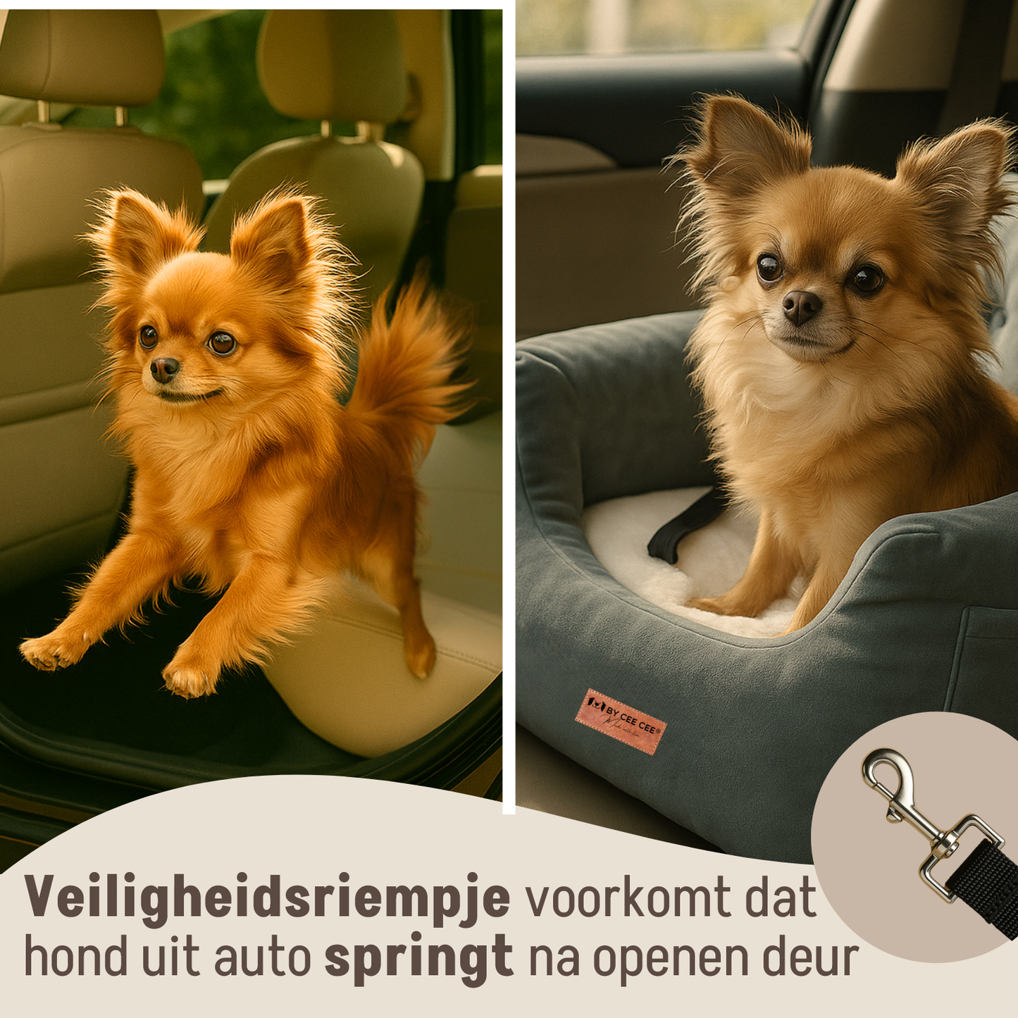 By Cee Cee Luxe Hondenmand Auto – Autostoel Hond – Zacht en Stijlvol