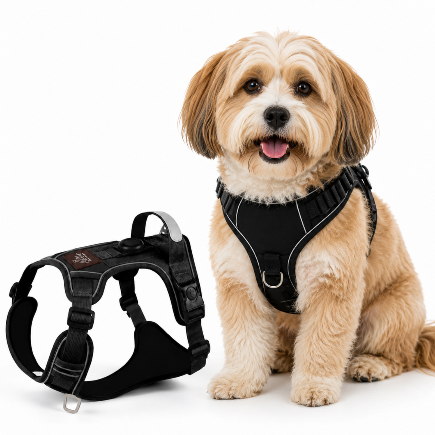 Reflective Anti-Pull Dog Harness Black