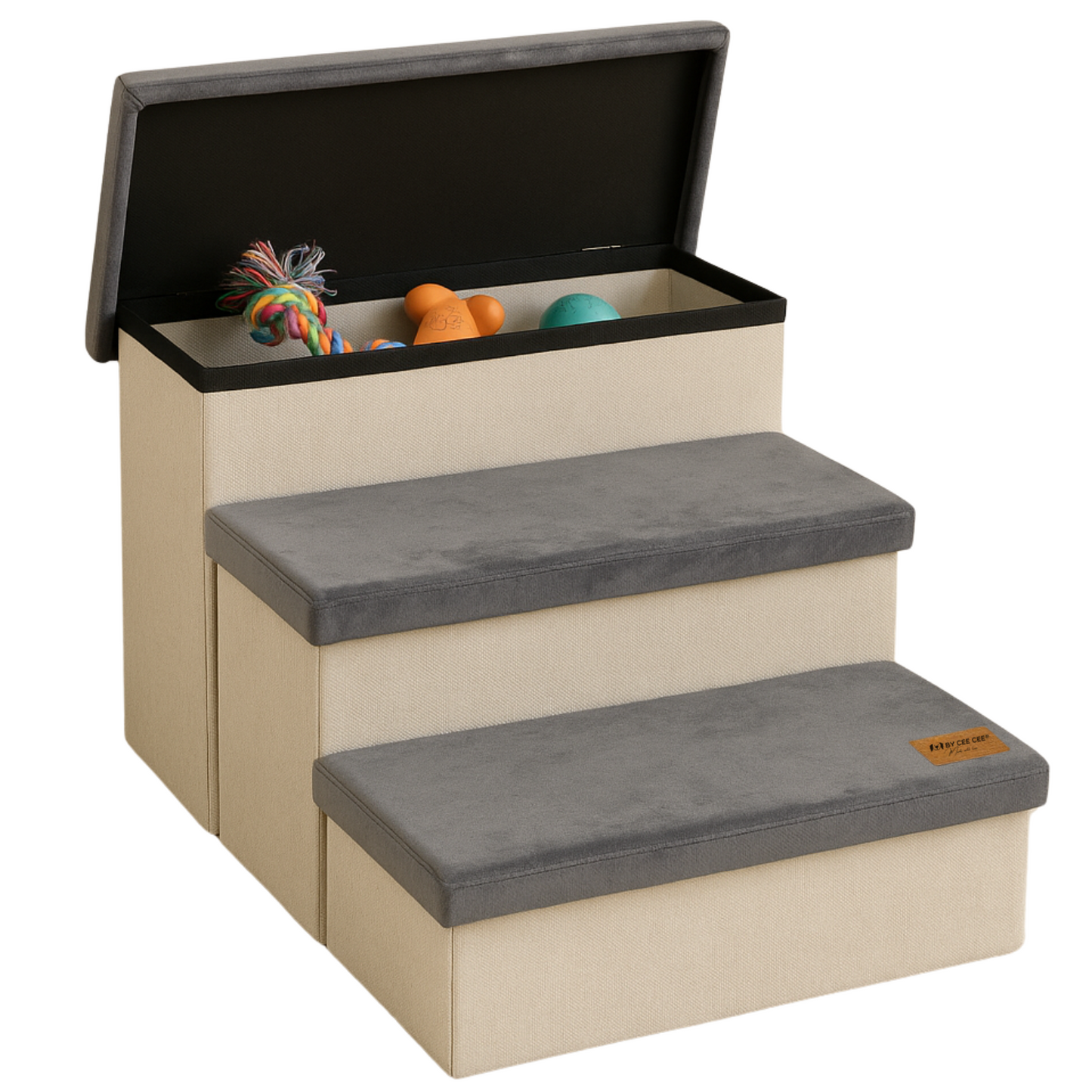 Photo of Hondentrap Stevig Model 2025  Met Opbergruimte - Trap Hond - tot 60 KG - Beige met grijs