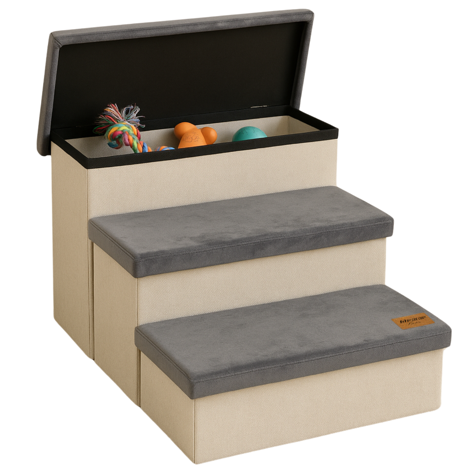 Photo of Hondentrap Stevig Model 2025  Met Opbergruimte - Trap Hond - tot 60 KG - Beige met grijs