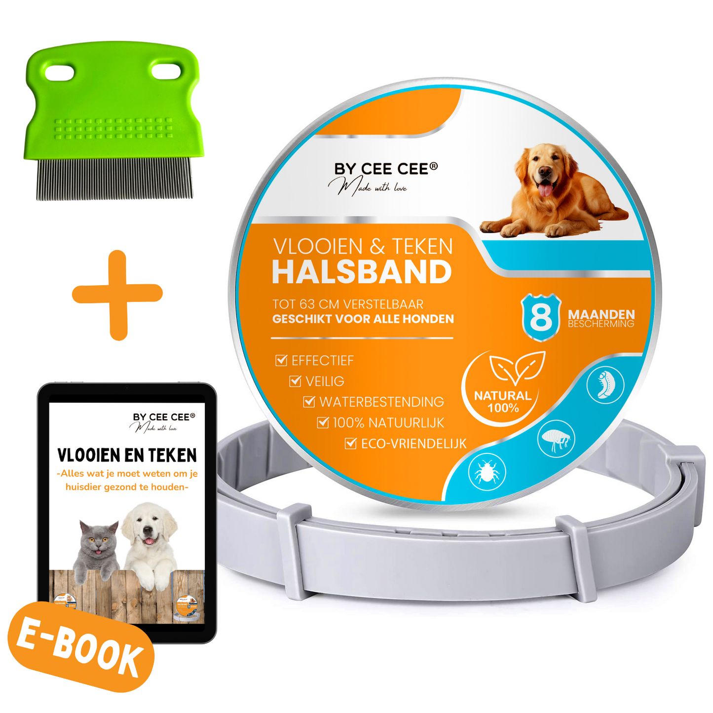 Vlooienband Hond -  Effectief Tegen Vlooien En Teken - 100% Natuurlijk - Organic