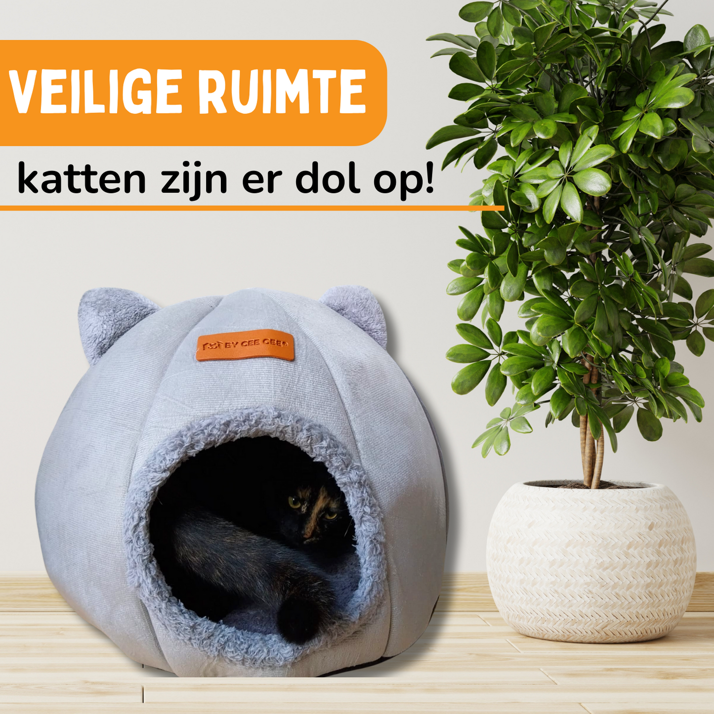 Kattenmand Premium - Kattenhuis - Katten Iglo - Kattentunnel - Grijs