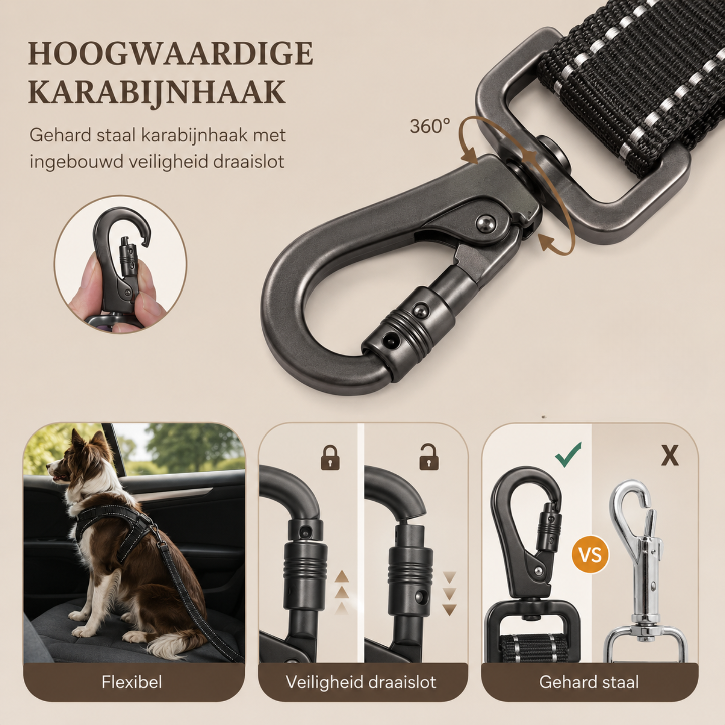 Hunde-Autogurt Stoßdämpfend