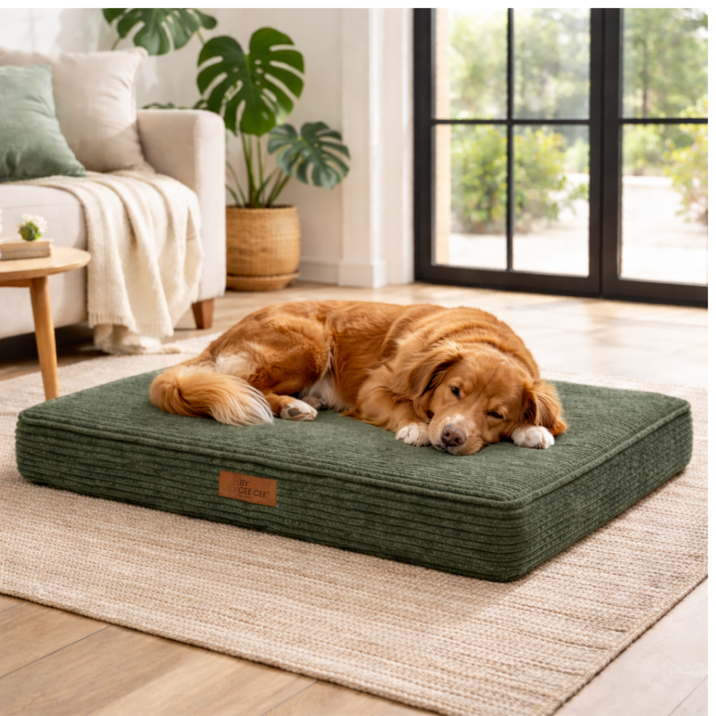 By Cee Cee Original Orthopedic Dog Cushion Ribbed Fabric 100x70cm
