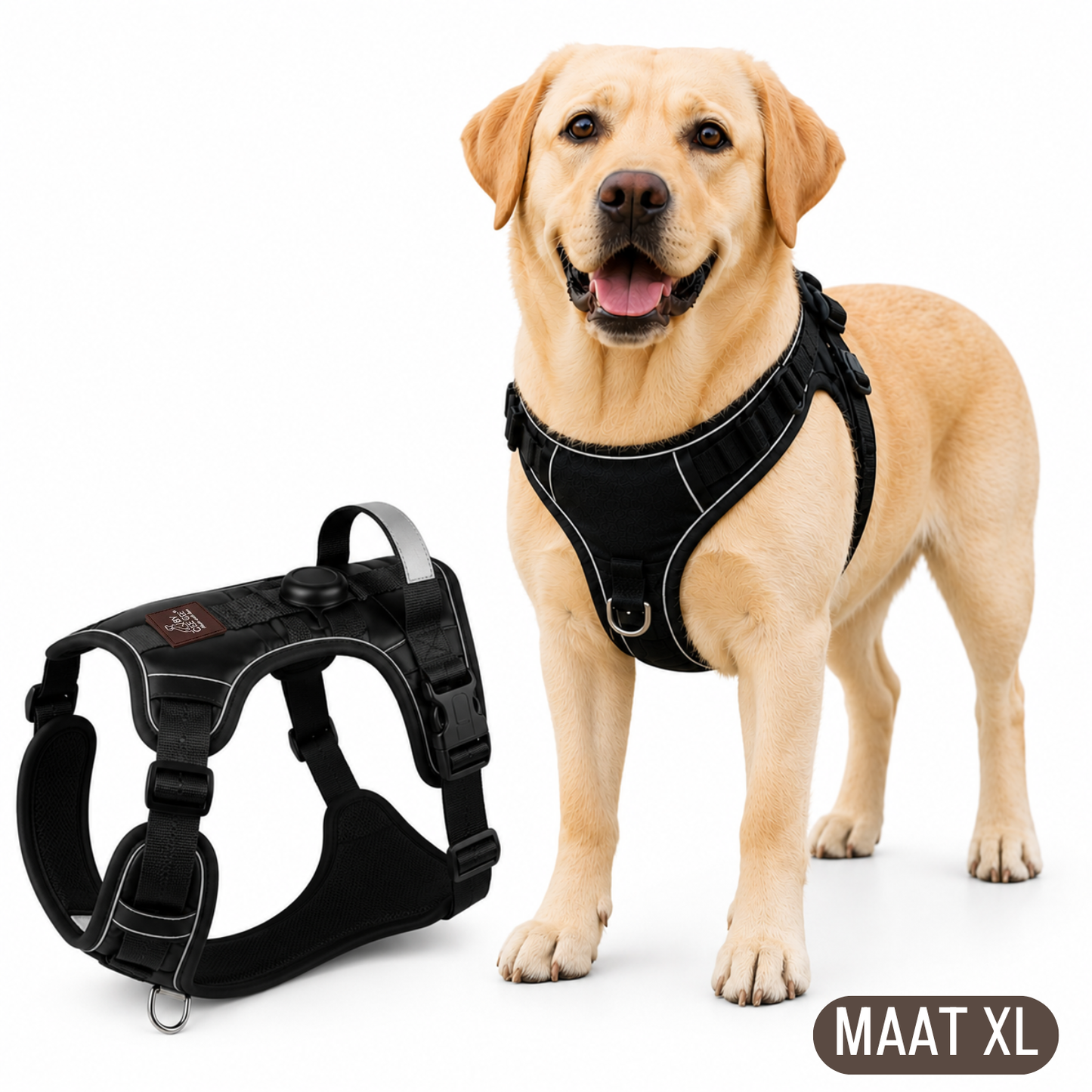 Reflective Anti-Pull Dog Harness Black