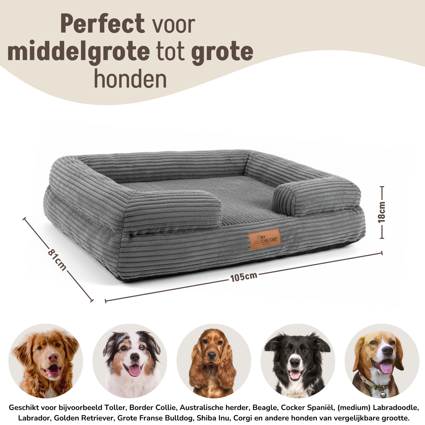 Losse Hoezen Orthopedische Mand 105x81cm