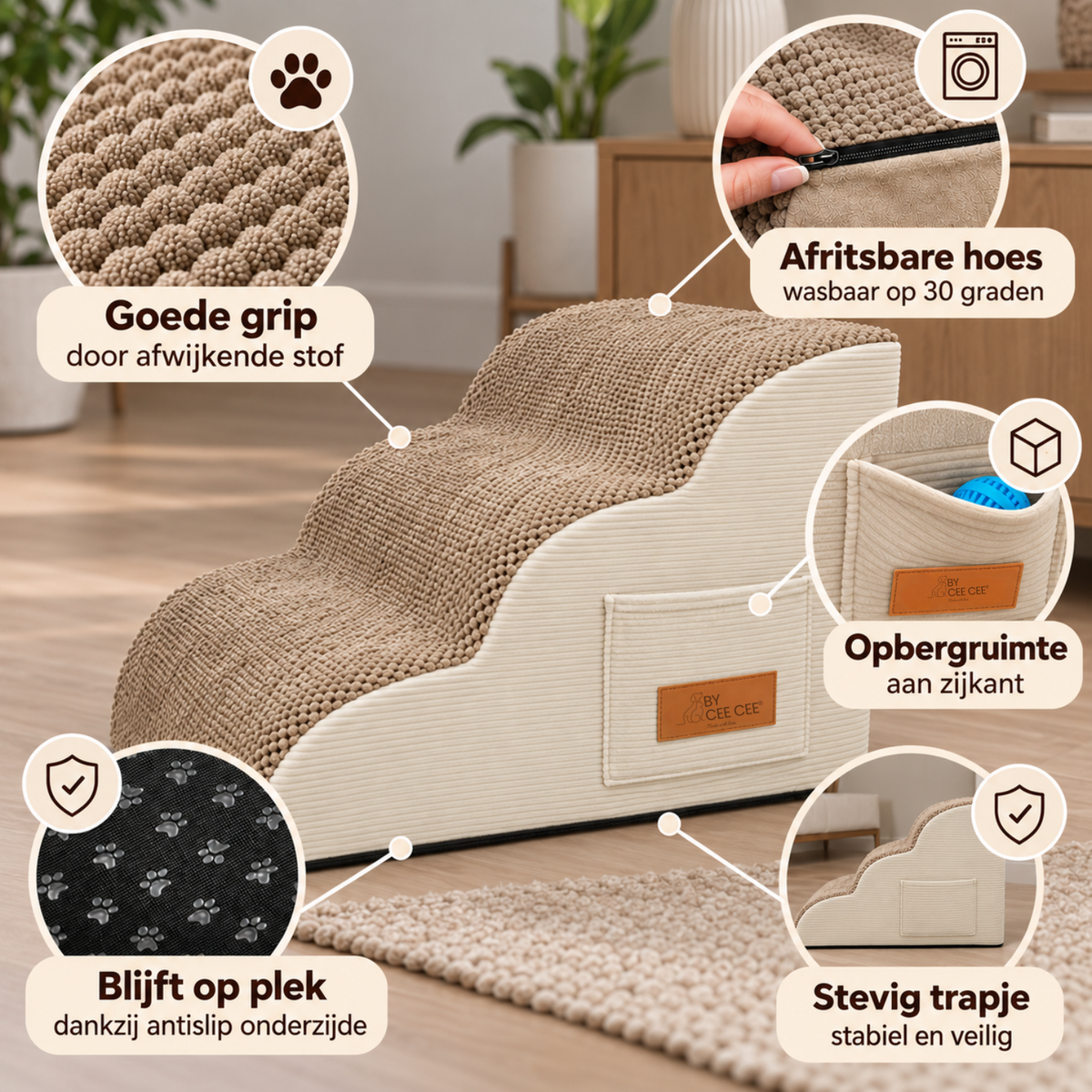 By Cee Cee Anti Slip Hondentrapje Voor Honden