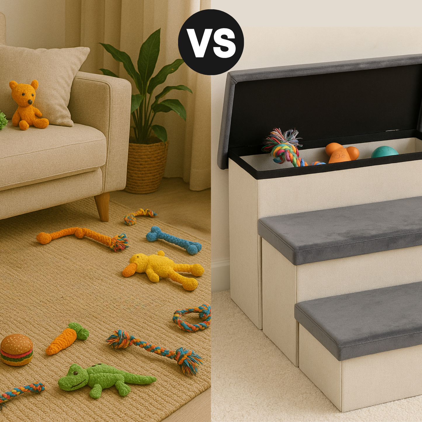 Photo of Hondentrap Stevig Model 2025  Met Opbergruimte - Trap Hond - tot 60 KG - Beige met grijs