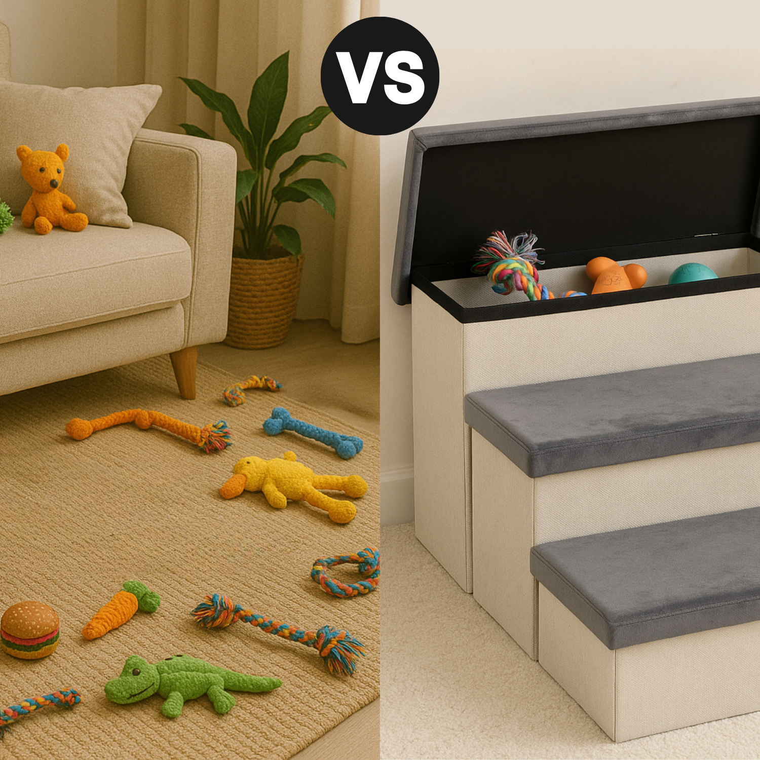 Photo of Hondentrap Stevig Model 2025  Met Opbergruimte - Trap Hond - tot 60 KG - Beige met grijs