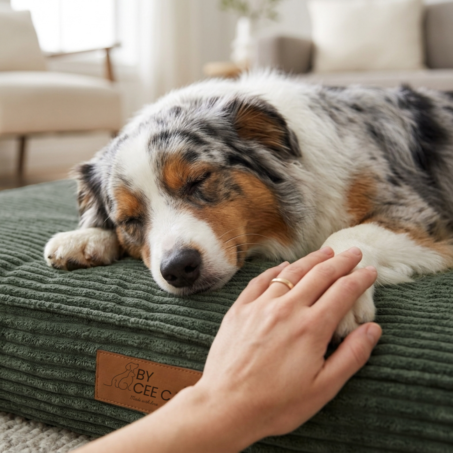 By Cee Cee Original Orthopedic Dog Cushion Ribbed Fabric 100x70cm