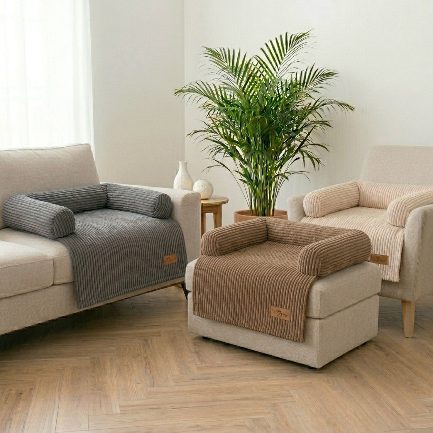 By Cee Cee Dog Blanket Sofa Ribbed Fabric