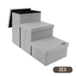 Sturdy Dog Stairs with Storage Space - Dog Stairs - up to 60 kg - Beige with gray