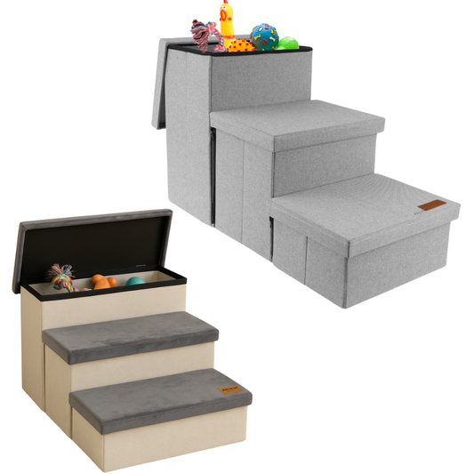 Photo of Hondentrap Stevig Model 2025  Met Opbergruimte - Trap Hond - tot 60 KG - Beige met grijs