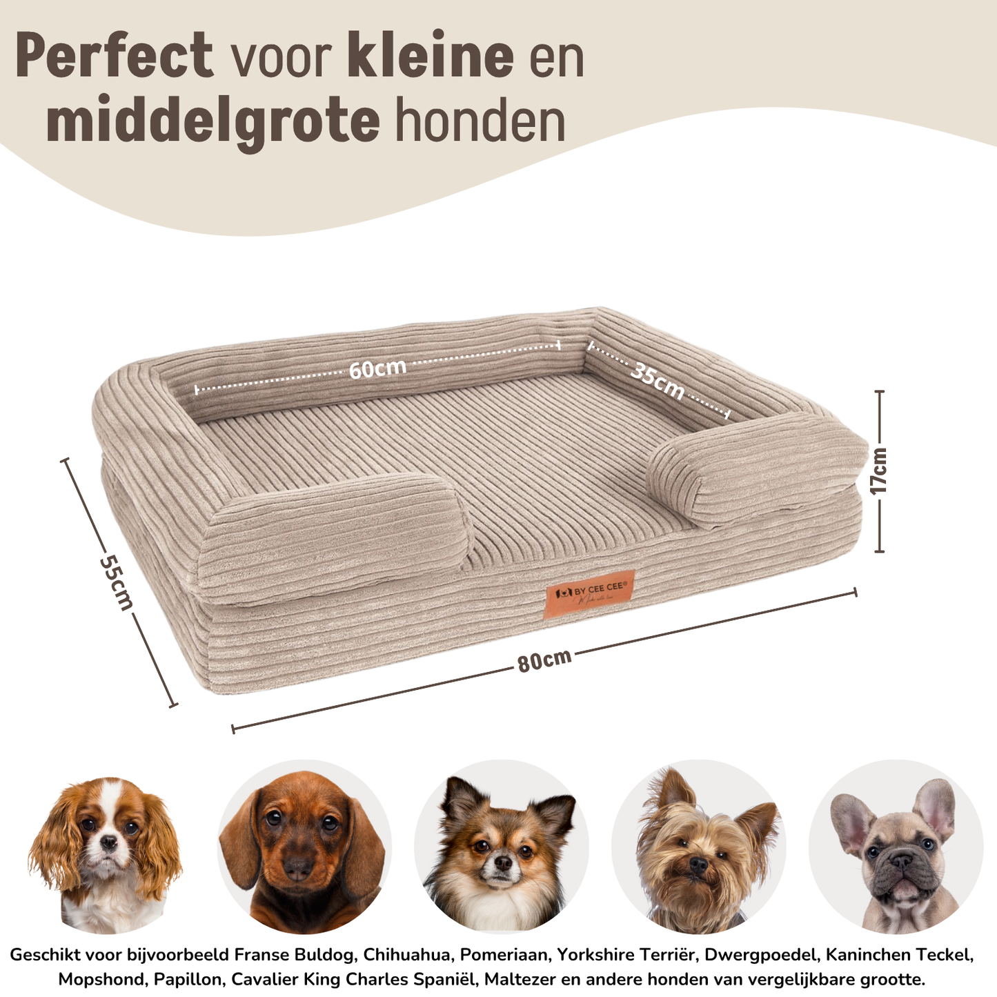 Losse Hoezen Orthopedische Mand 80x55cm