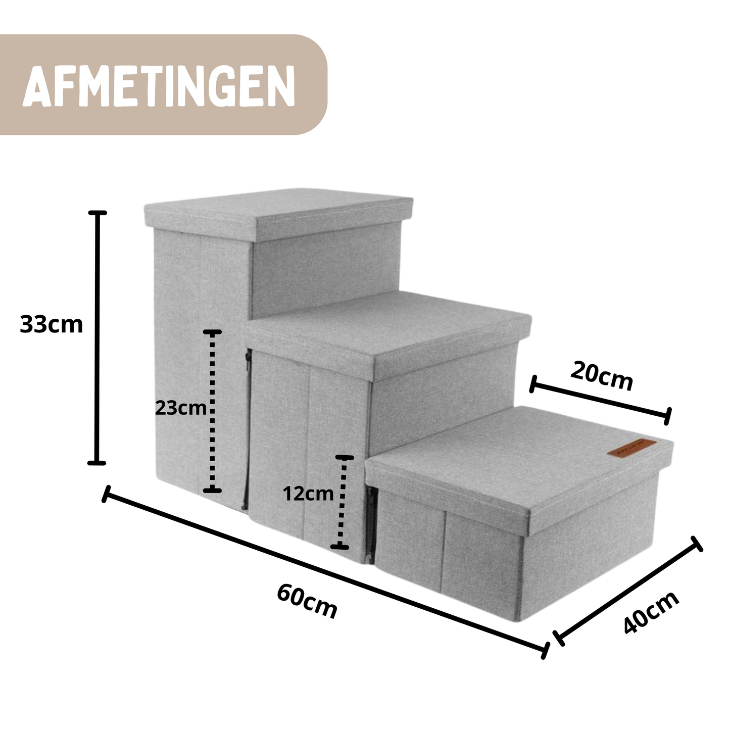 Photo of Hondentrap Stevig Model 2025  Met Opbergruimte - Trap Hond - tot 60 KG - Beige met grijs