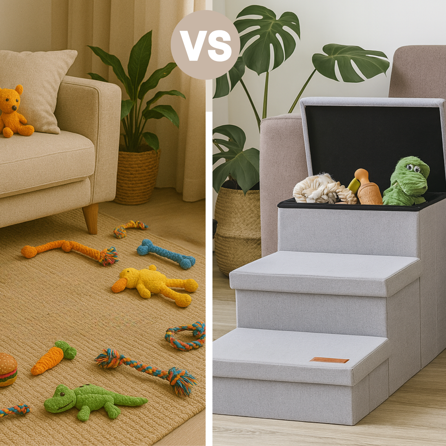 Photo of Hondentrap Stevig Model 2025  Met Opbergruimte - Trap Hond - tot 60 KG - Beige met grijs