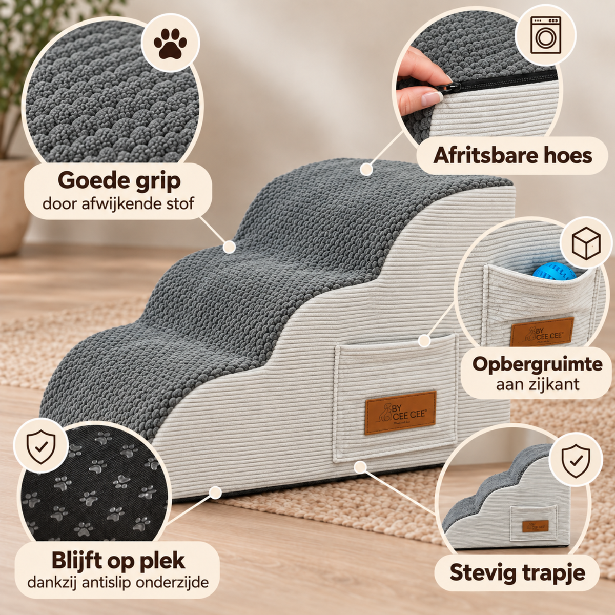 By Cee Cee Anti Slip Hondentrapje Voor Honden