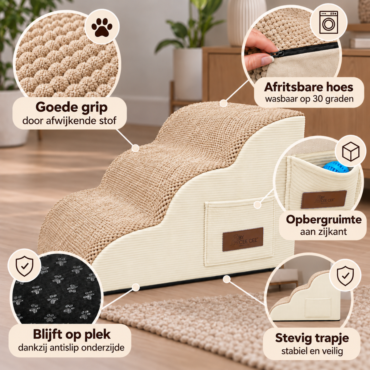 By Cee Cee Anti Slip Hondentrapje Voor Honden