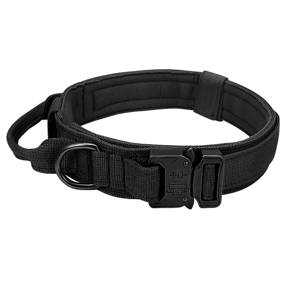 Halsband Hond Met Handvat – Premium Hondenhalsband – Zwart - Vernieuwd